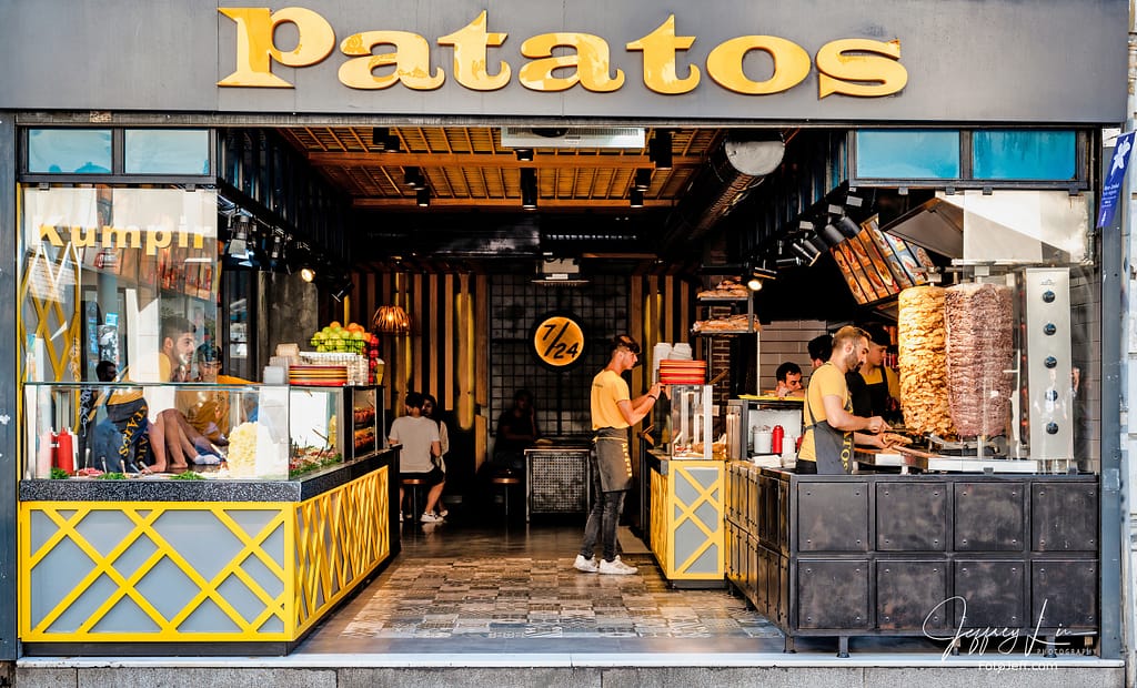 16. Patatos, a Turkish Fastfood with Baked Potatoes and Chicken Doner Kebab Speciality